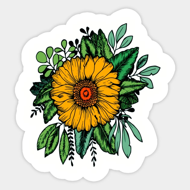 Sunflower Sticker by Rolfober